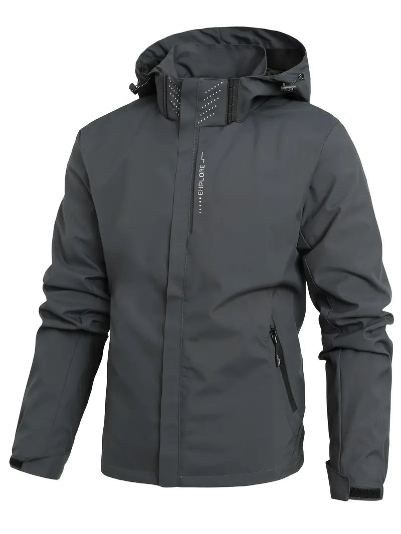 Product Image for Avelena | Herren Leichte Wasserdichte Regenjacke mit Kapuze, Grau / XXL