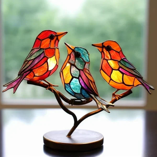 Product Image for Avelena | Luxus Vogel Figuren aus Farbigem Glas Eleganbird, 3 Vögel (Typ1)