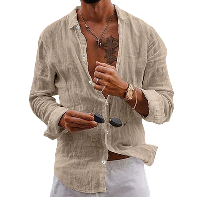 Product Image for Avelena | Dylano Bequem Elegant Herren Hemd, Beige / L