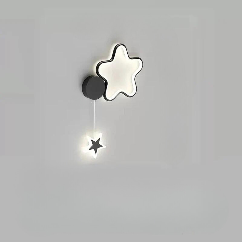 Product Image for Avelena | Magische Wandlampe mit Sternen und Mond, C-Schwarz-Rechts / Warmweiß