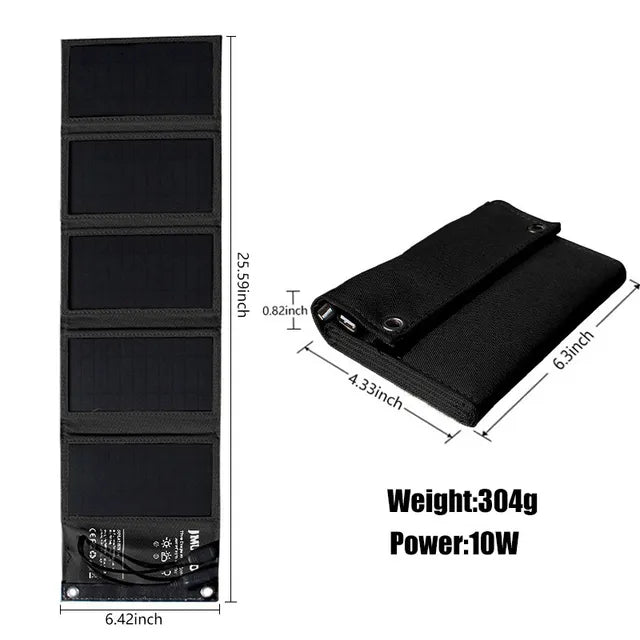 Product Image for Avelena | Solar Fold Faltbares Solarpanel Powerbank, 10w Schwarz