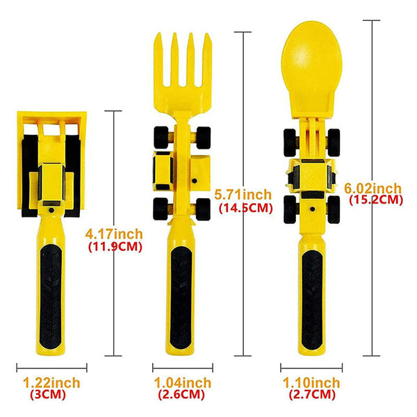 Product Image for Avelena | Bulldozer Kinder Besteckset Constructofork, SET MIT 3 GABELN
