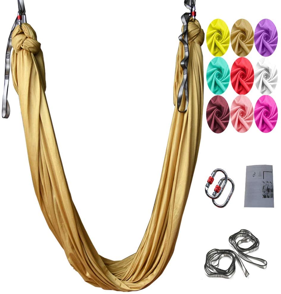 Product Image for Avelena | Aerial Yoga Swing Set, L:5M W:2.8M Anti Gravity Hängematte Inversionsübungen Enthält 2 Karabiner, 2 Daisy Chain, 1 Hängende Anleitung., 
