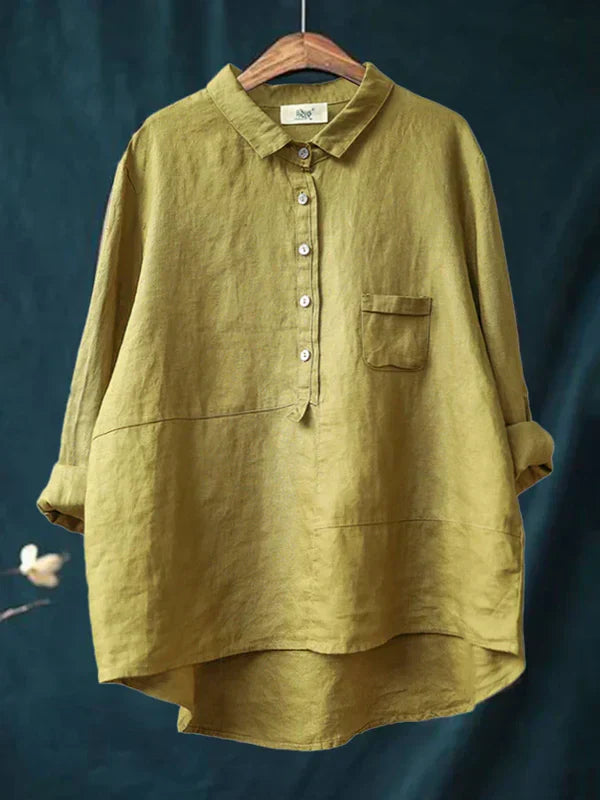 Product Image for Avelena | Blusen aus Baumwolle und Leinen, 2XL / Gelb