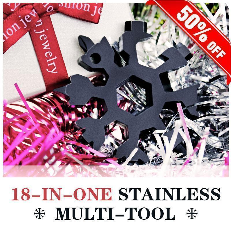 Product Image for Avelena | Amenitee 18-I-1 Edelstahl Schneeflocke Multi-Werkzeug, Schwarz-Geschenkverpackung
