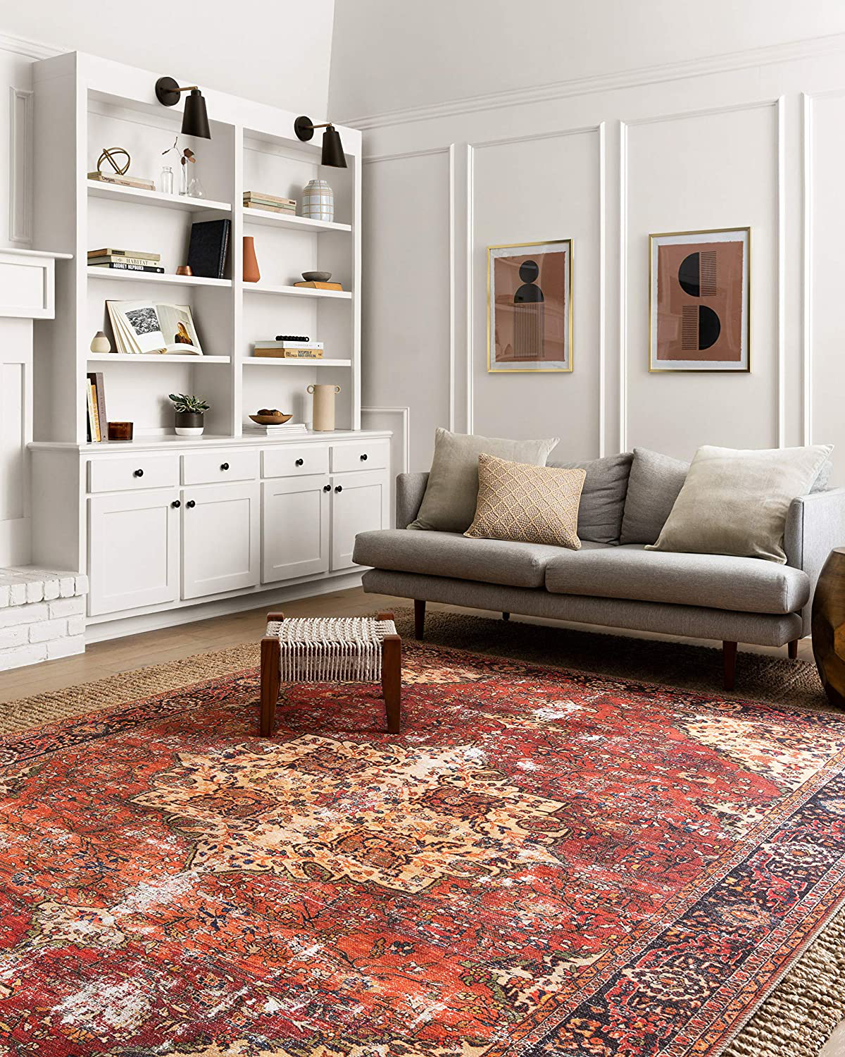 Product Image for Avelena | Loloi II Loren Kollektion Vintage Gedruckter Persischer Teppich 2'-3" x 3'-9" Rot/Marine