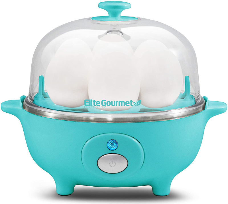 Product Image for Avelena | Elite Gourmet Einfach Elektrisch 7 Eier Kapazität Kocher Pochierer, Rührer, Omelettmacher Mit Automatischer Abschaltung, Türkis / 7 Eier