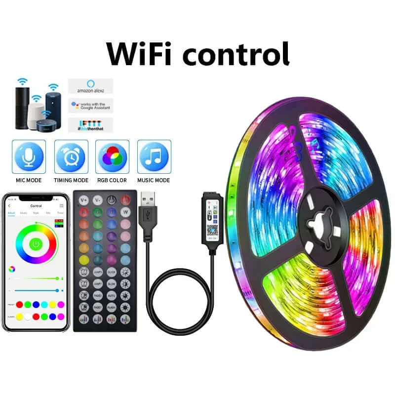 Product Image for Avelena | USB LED Streifen - RGB Lichtleiste für TV & Raumdekoration, WLAN-Controller / 15m