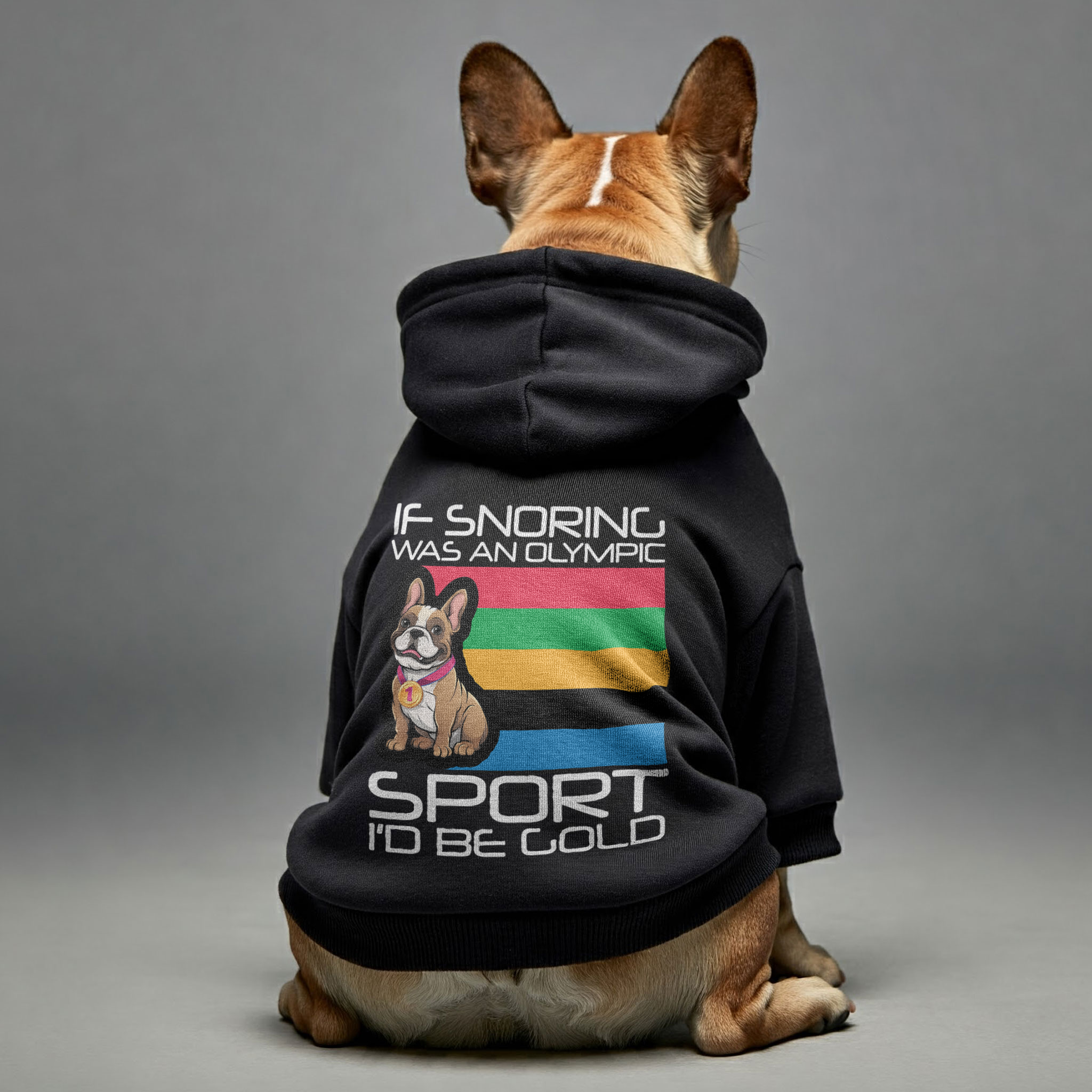 Product Image for Avelena | Wenn Schnarchen Eine Olympische Disziplin Wäre, Wäre Ich Gold Personalisierte Französische Bulldogge Hoodies Mit Lustigen Sprüchen – 