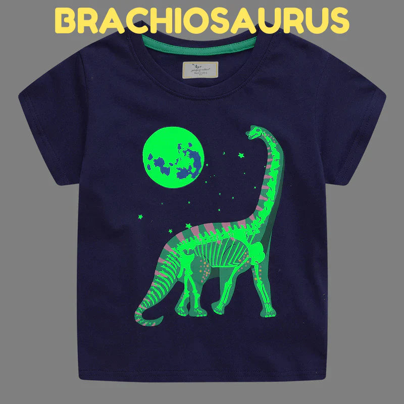 Product Image for Avelena | Icone Dinoshirt Kinder Glow In The Dark Dinosaur T-Shirt, Brachiosaurus / 5T (5 Jahre alt)