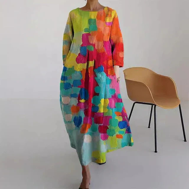 Product Image for Avelena | Elegante Bunte Sommerkleid mit Print, Regenbogen / 4XL