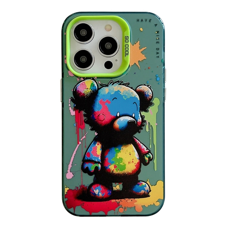 Product Image for Avelena | Iphone 15 Pro Tiermuster Ölmalerei Serie Pc + Tpu Handyhülle - Bunter Bär