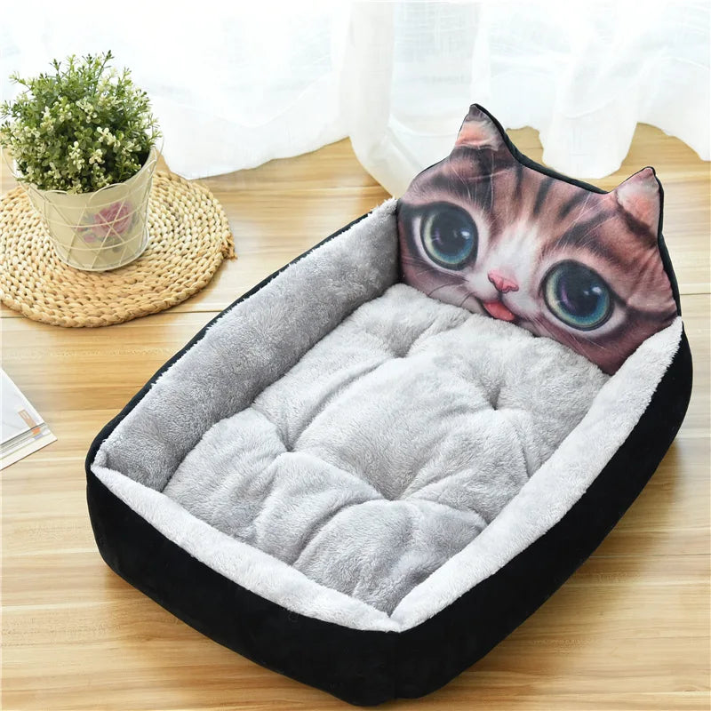 Product Image for Avelena | Gemütliches Comic Haustierbett für Kleine Haustiere, Schwarze 3D Katze / L-unter 12,5kg / Kina