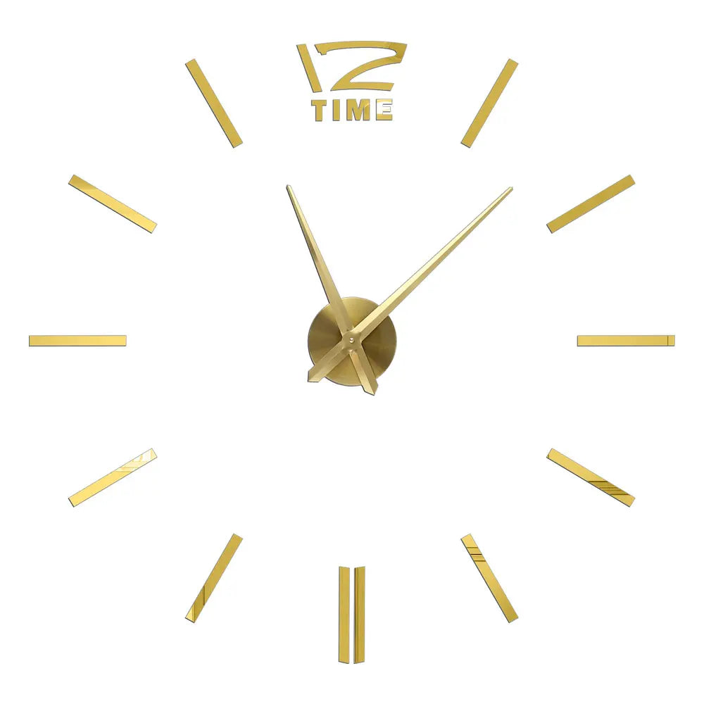Product Image for Avelena | Große Wanduhren Diy 3D Selbstklebende Spiegel Acryl Wanduhren für Küche Esszimmer Wohnzimmer Kreative Dekoration, Gold D / 37 Zoll (60-90 cm