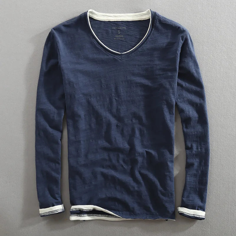 Product Image for Avelena | Niek Zeitlos Japanisches T-Shirt, Dunkelblau / S