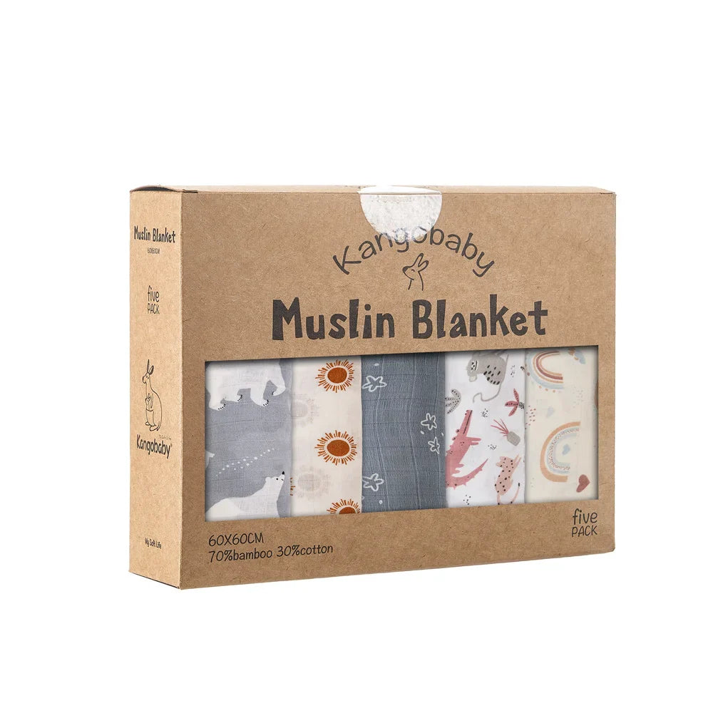 Product Image for Avelena | 5-Pack Bambus Kohlenstoff Neugeborene Musselin Lätzchen Set, MB31