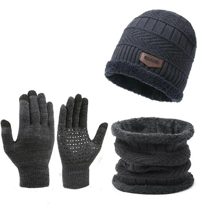 Product Image for Avelena | Herren Winter Windschutz Mütze Schal - Handschuhe Set, Grau