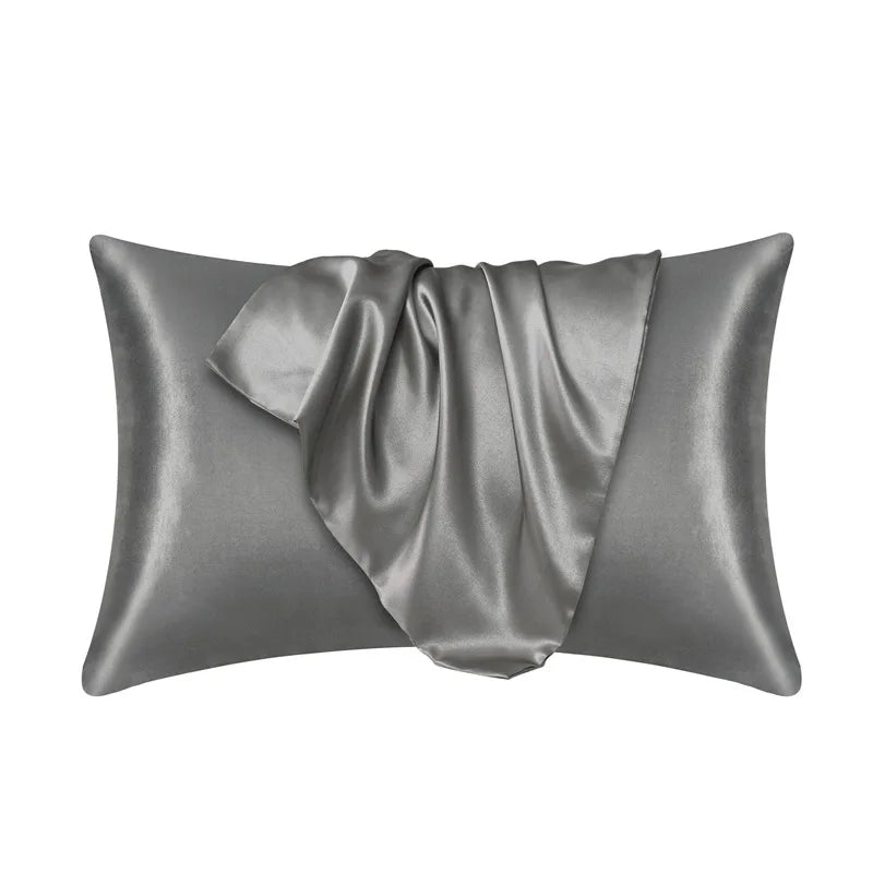 Product Image for Avelena | Kissenbezug aus 100% Maulbeerseide Luxuriöser und Außergewöhnlicher Komfort, Dunkelgrau / 51cmx76cm