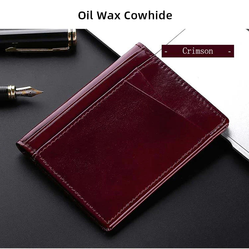 Product Image for Avelena | Echtes Leder Super Slim Mini Geldbörse, Karmosinrot