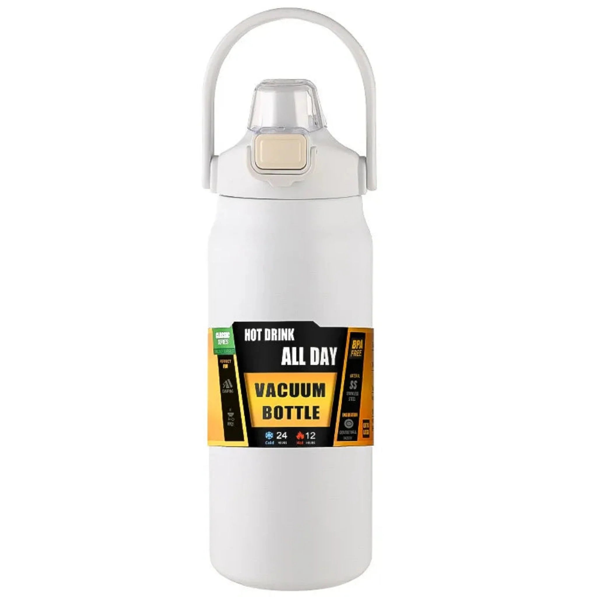 Product Image for Avelena | Allday Bærbar Thermoskanne mit Strohhalm Vakuumflasche, Weiß / 1500ml