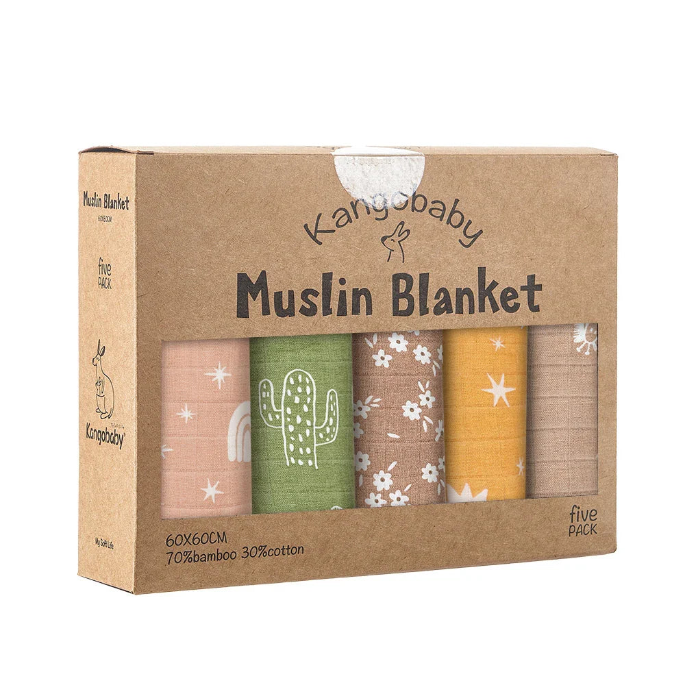 Product Image for Avelena | 5-Pack Bambus Kohlenstoff Neugeborene Musselin Lätzchen Set, MB39