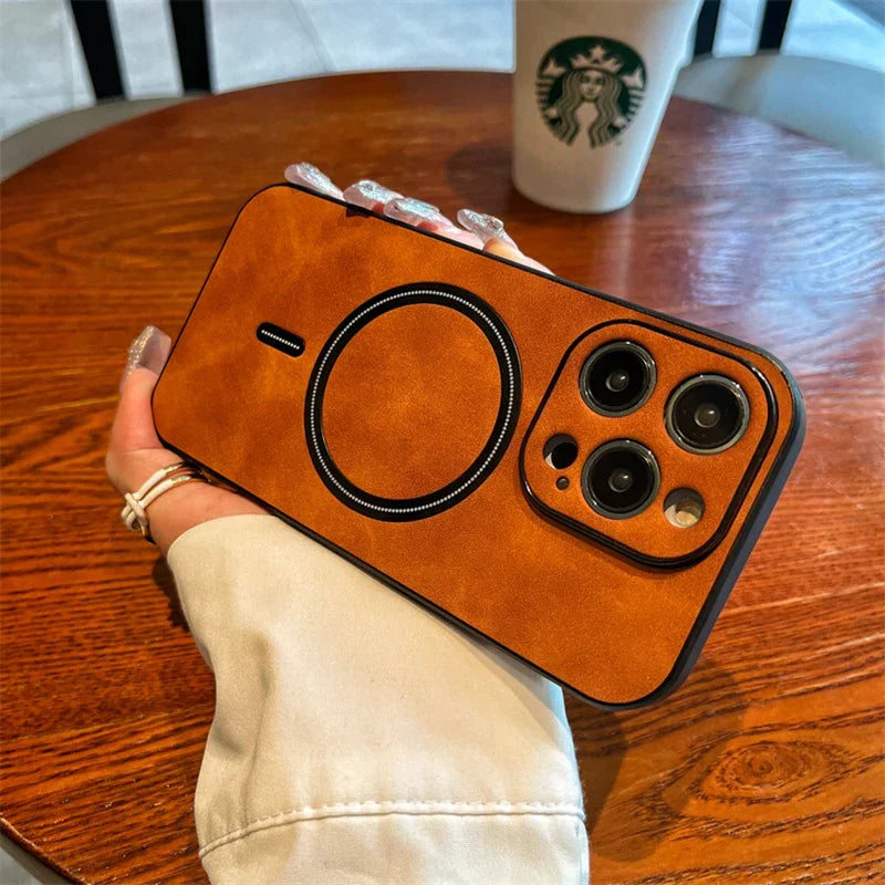 Product Image for Avelena | Luxus Rehleder Apple Iphone Hülle Magnetische Telefonhülle, Drahtlose Hülle, Magsafe, Drahtloses Aufladen, Schutzhülle, Hülle Iphone 15, 14,