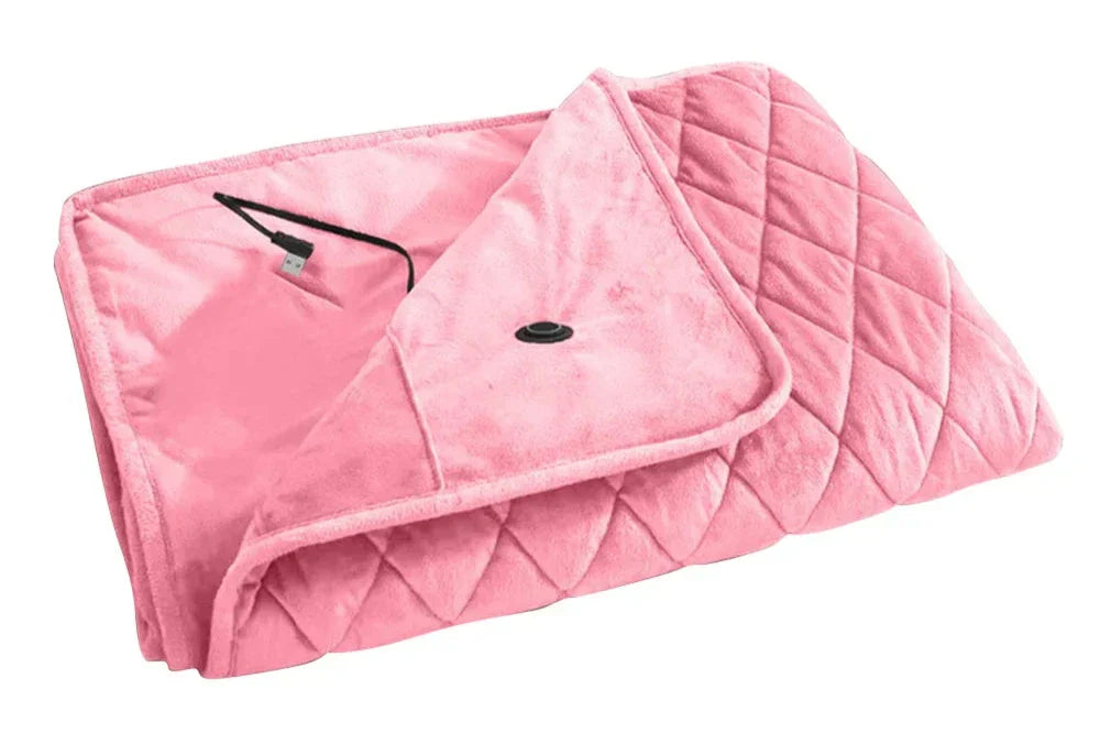 Product Image for Avelena | Verstellbarer Heizschal mit Usb-Anschluss, Rosa mit Reißverschluss / 75cm x 120cm