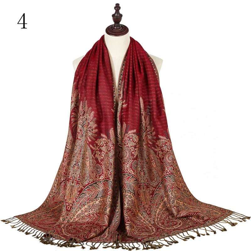 Product Image for Avelena | Pashmina Paisley Groß Seide Schal Verpackung, 4-Rot