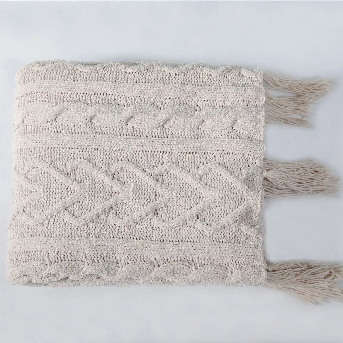 Product Image for Avelena | Blanket Luxe Chenille Decke mit Herzfransen, Beige Stil eins / 130cm x 160cm