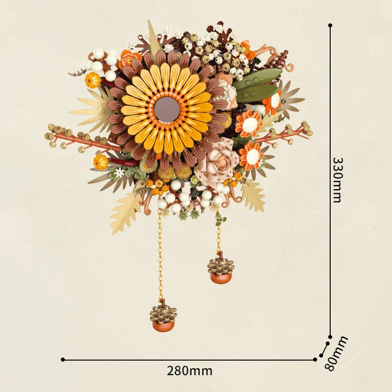 Product Image for Avelena | Europäischer Stil Kunst Wandbehang Blumen Bauklotz Simulation Trockenstrauß Montage Wohnkultur Spielzeug für Kinder Mädchen Geschenk