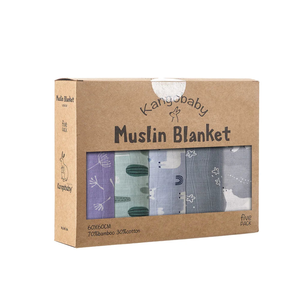 Product Image for Avelena | 5-Pack Bambus Kohlenstoff Neugeborene Musselin Lätzchen Set, MB32
