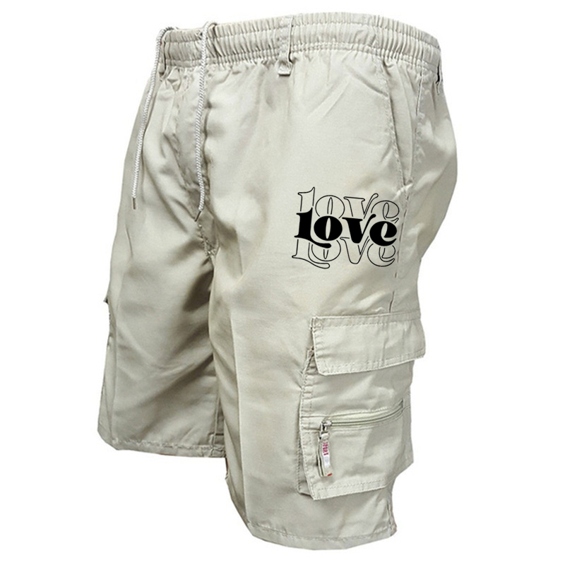 Product Image for Avelena | Herren Graffiti Love Logo Casual Jogging Shorts, Weiß / XXXL