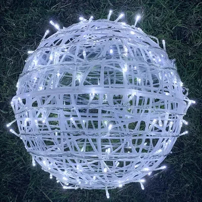 Product Image for Avelena | Lichtende Rattan-Sphäre für Festliche und Elegante Dekorationen, Weiß / Durchmesser 20CM / 220V Ohne Stecker