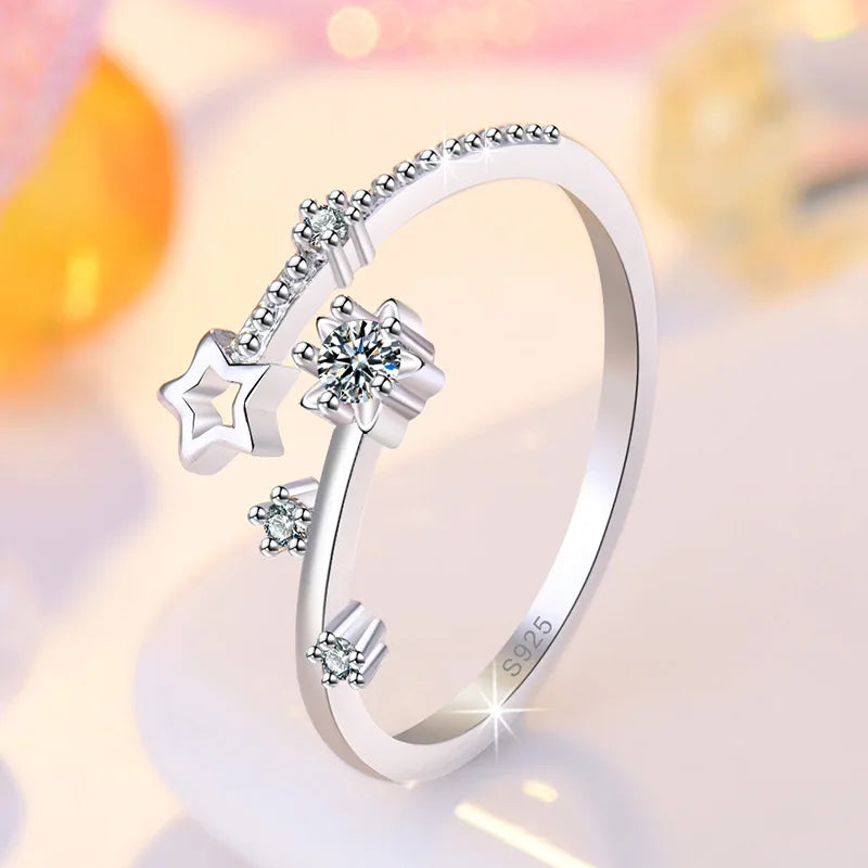 Product Image for Avelena | 925 Sterling Silber Herz Glitzer Ring, YJ1 J398
