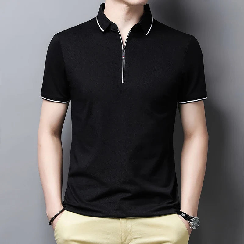 Product Image for Avelena | Sommer Business Casual Polo Hemd für Herren, Schwarz / XXXL