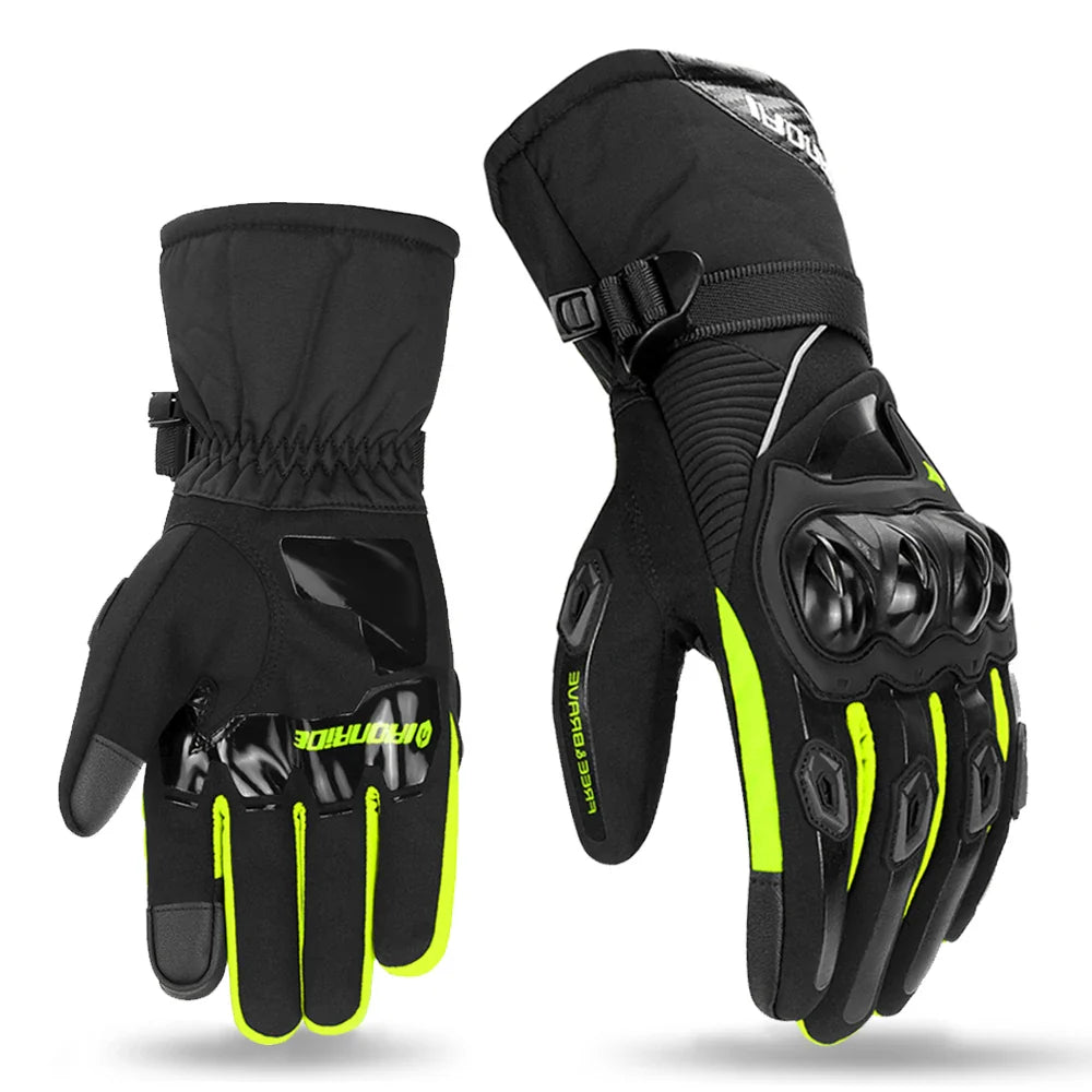 Product Image for Avelena | Vollfinger Winter Motorradhandschuhe für Männer – Warm und Langlebig, WN-01 Grüne Handschuhe / L
