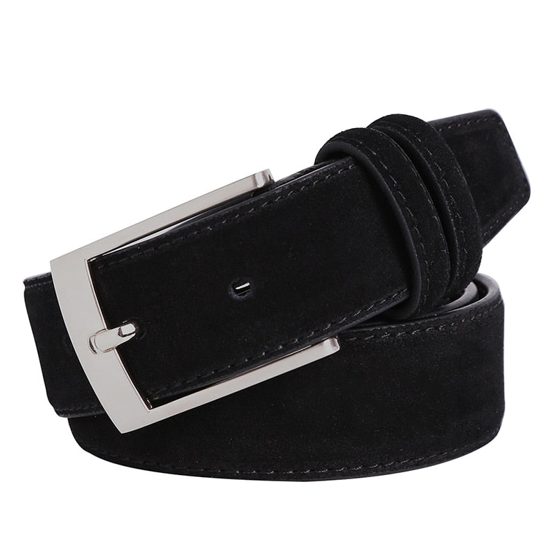 Product Image for Avelena | Wildleder Gürtel Rindleder für Herren und Damen Karottenjeans Nadelschnalle Luxus Hochwertig Klassisch Echtes Leder Wildleder Gürtel 