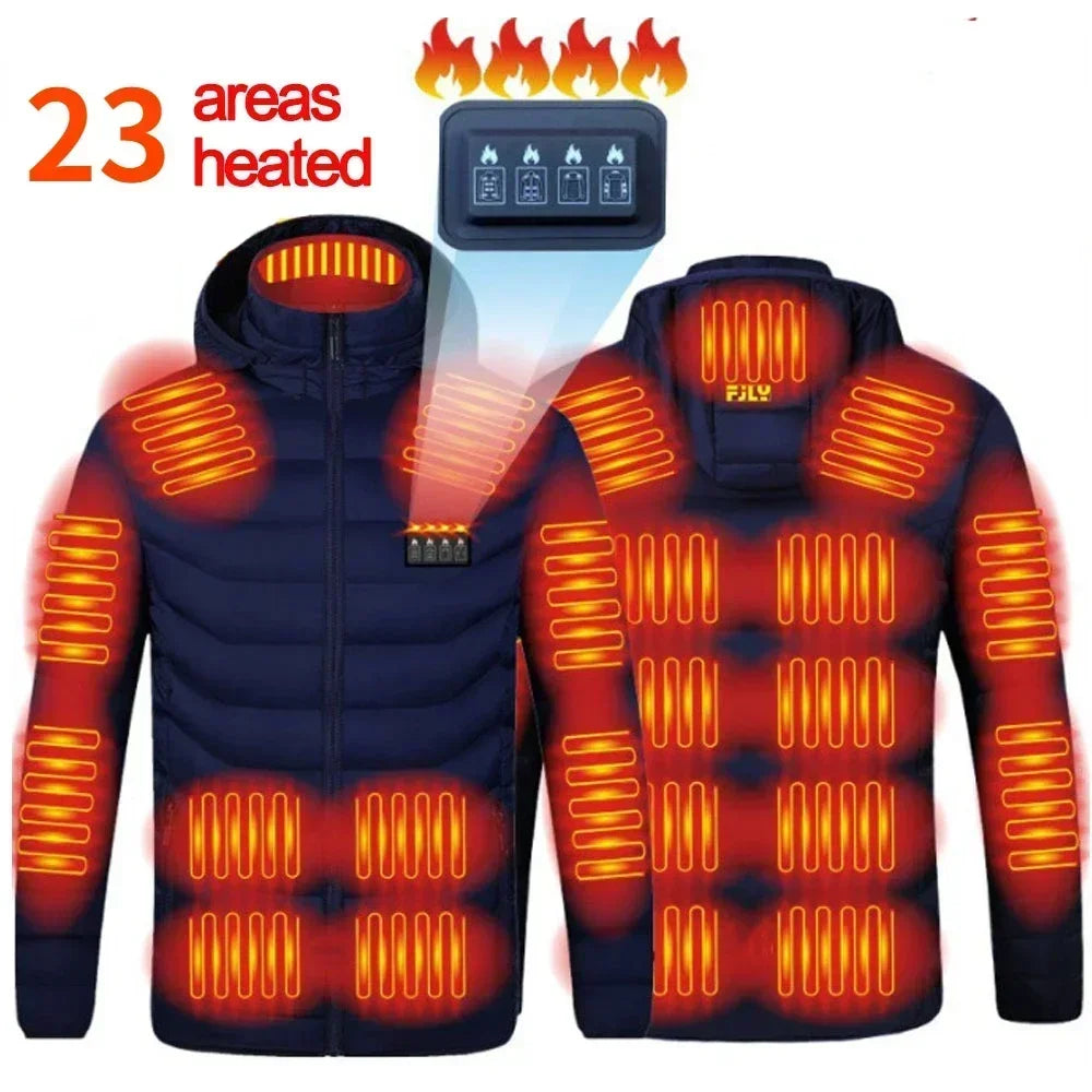 Product Image for Avelena | Thermacoat Beheizte Jacke Männer & Frauen Winter Usb Elektrisch Slim Selbstheizend, 23F Bereiche Blau / 5XL