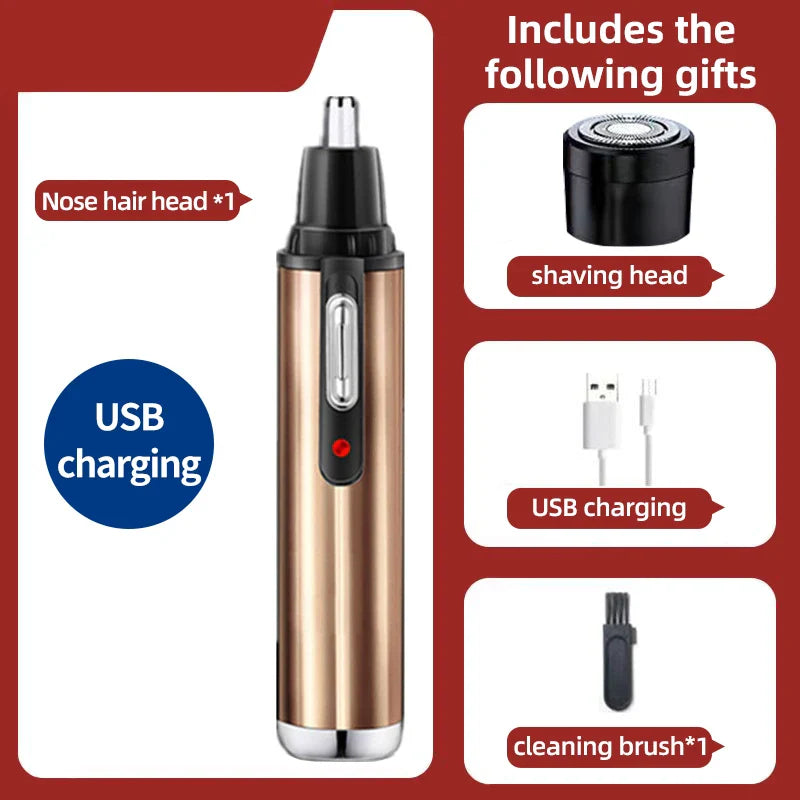 Product Image for Avelena | Wiederaufladbarer Elektrischer Nasenhaarschneider - 2-In-1 Unisex Automatischer Waschbarer Trimmer, Plus Rasierköpfe-B 1