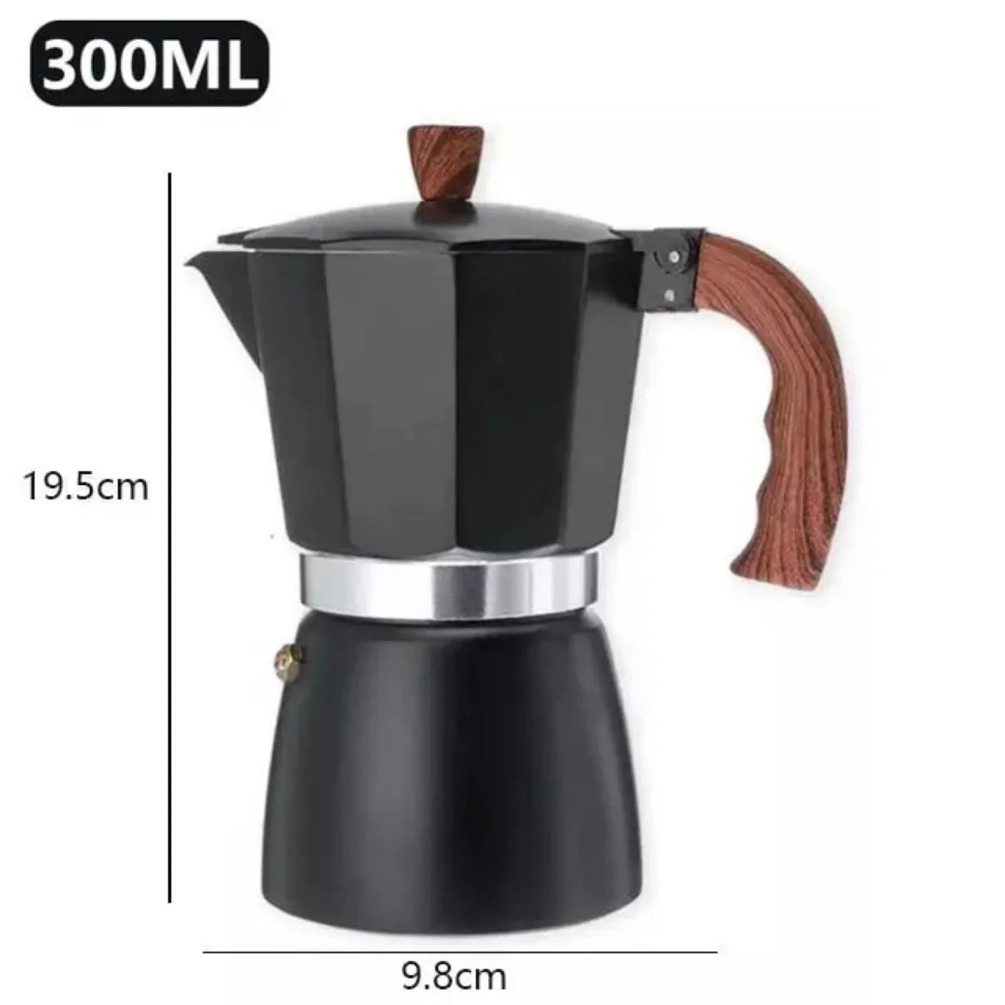 Product Image for Avelena | Soletti Pellini Vintage Tre Kaffe Moka Kanne, 300ml Schwarze Moka Kanne