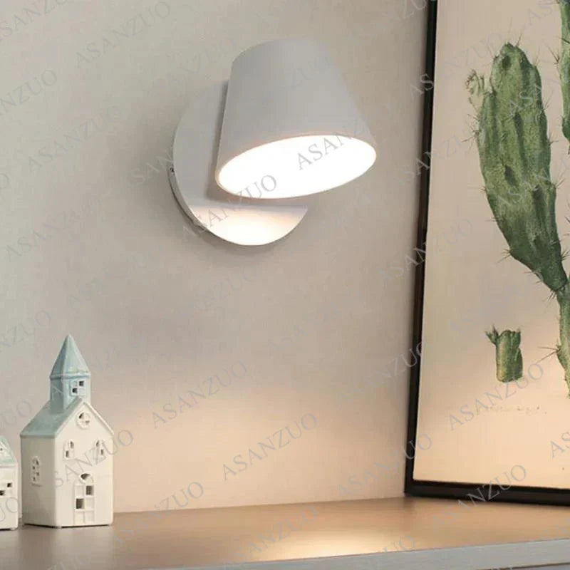 Product Image for Avelena | Bedhead Wandleuchte mit Kippschalter Schwarz Weiß LED Wandleuchten Modern Wohnzimmer Flur Nachttisch Dekorative Leselampe, Weiß mit Schalter