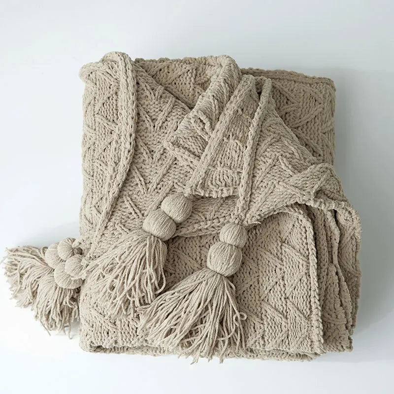 Product Image for Avelena | Blanket Luxe Chenille Decke mit Herzfransen, Aprikosenstil zwei / 130cm x 160cm