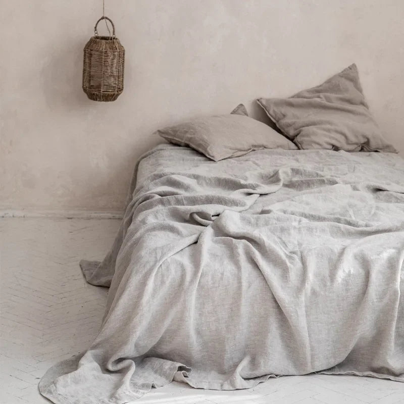 Product Image for Avelena | Leinen Spannbettlaken, Hellgrau / 120x220cm