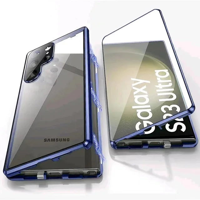 Product Image for Avelena | Metall Aluminiumlegierung 360 Hülle mit Sicherheitsverschluss für Samsung Galaxy S24-S23 Serie, Blau / Samsung S24 Plus