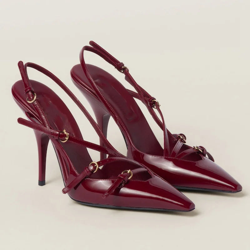 Product Image for Avelena | Wein Schwarz Rot High Heels, 39 / Rot