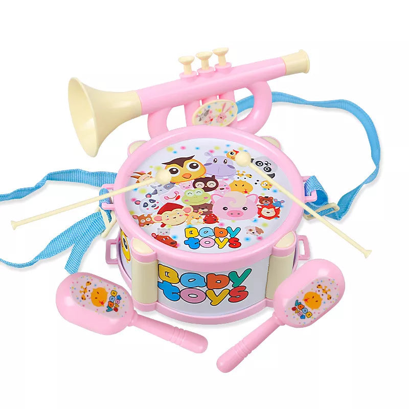 Product Image for Avelena | 5Stk/4Stk Kinder Trommel Trompete Spielzeug, 4Stk Rosa