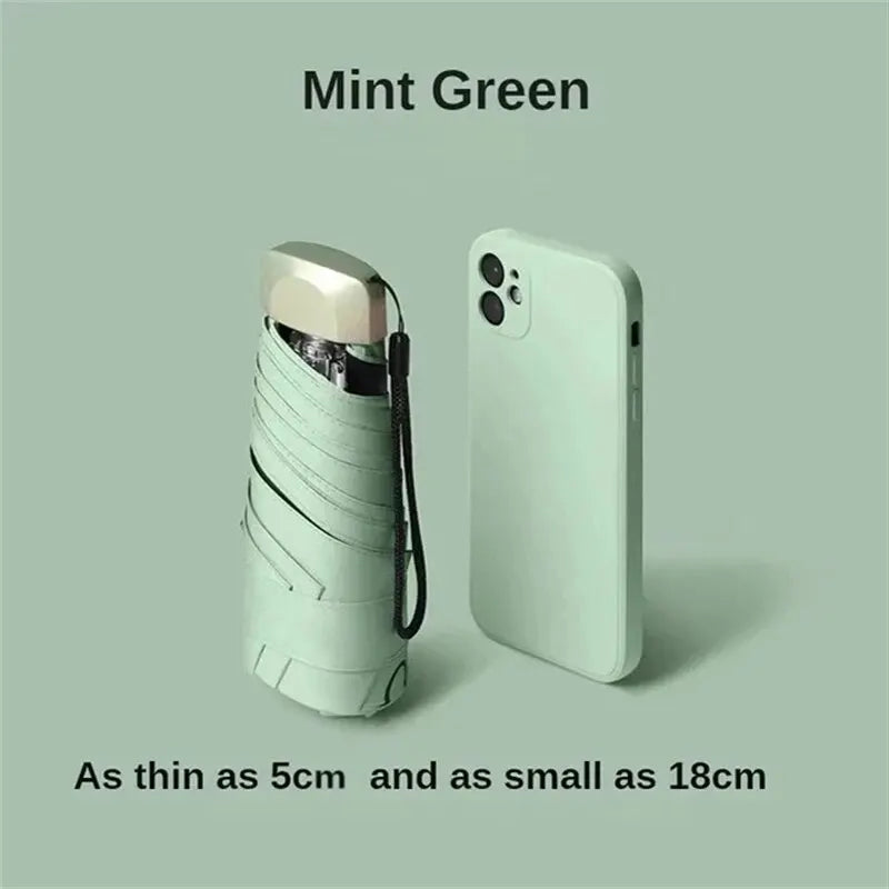 Product Image for Avelena | Mini Sol Schirm Tasche Sonnenschirm Vinyl Faltbar Uv Schutz Sonnenblende Kapsel, 1 Stück Matcha Grün