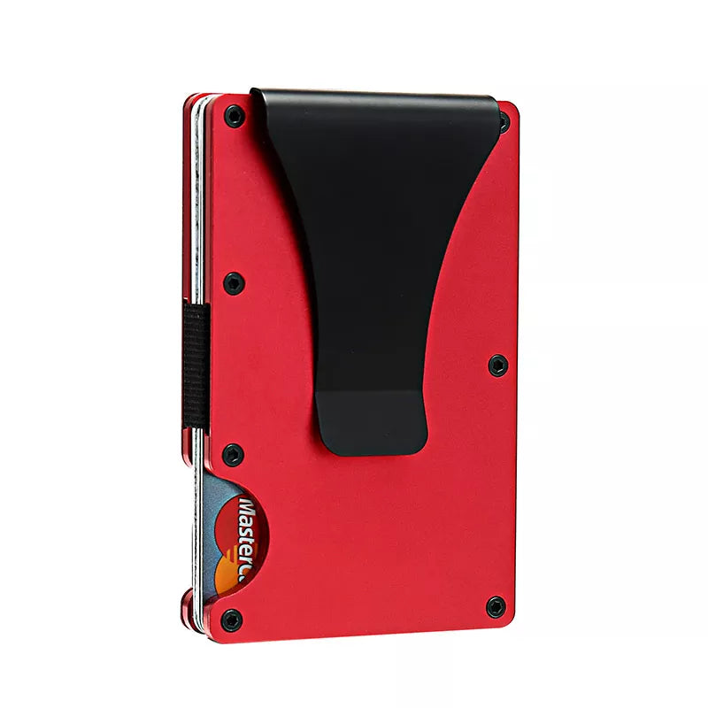 Product Image for Avelena | Rfid-Blockierende Karbonfaser Aluminium Kartenhalter Geldbörse, Rot B