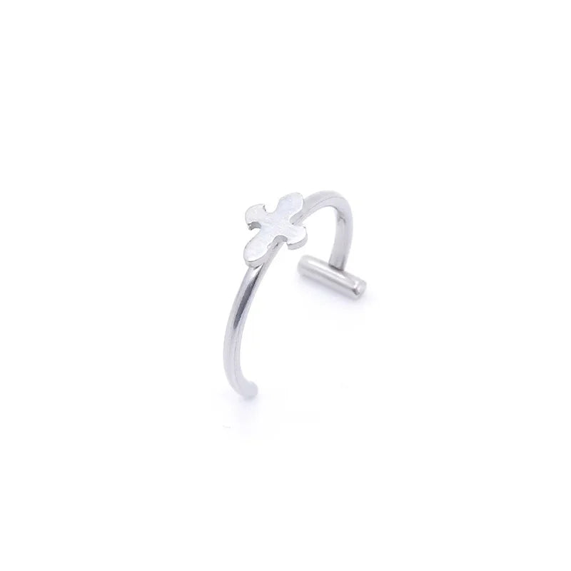 Product Image for Avelena | Edelstahl Fake Nase Hoop Ring – Non-Piercet Septum, Kreuz / 10mm