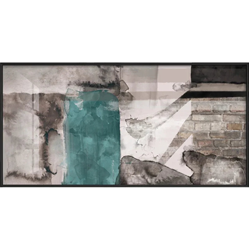 Product Image for Avelena | Urban Abstract Grau Grün Große Wandkunst Fine Art Leinwanddruck Bild für Stadtwohnung Wohnzimmer Esszimmer Zuhause & Büro Dekor, 50X100cm 